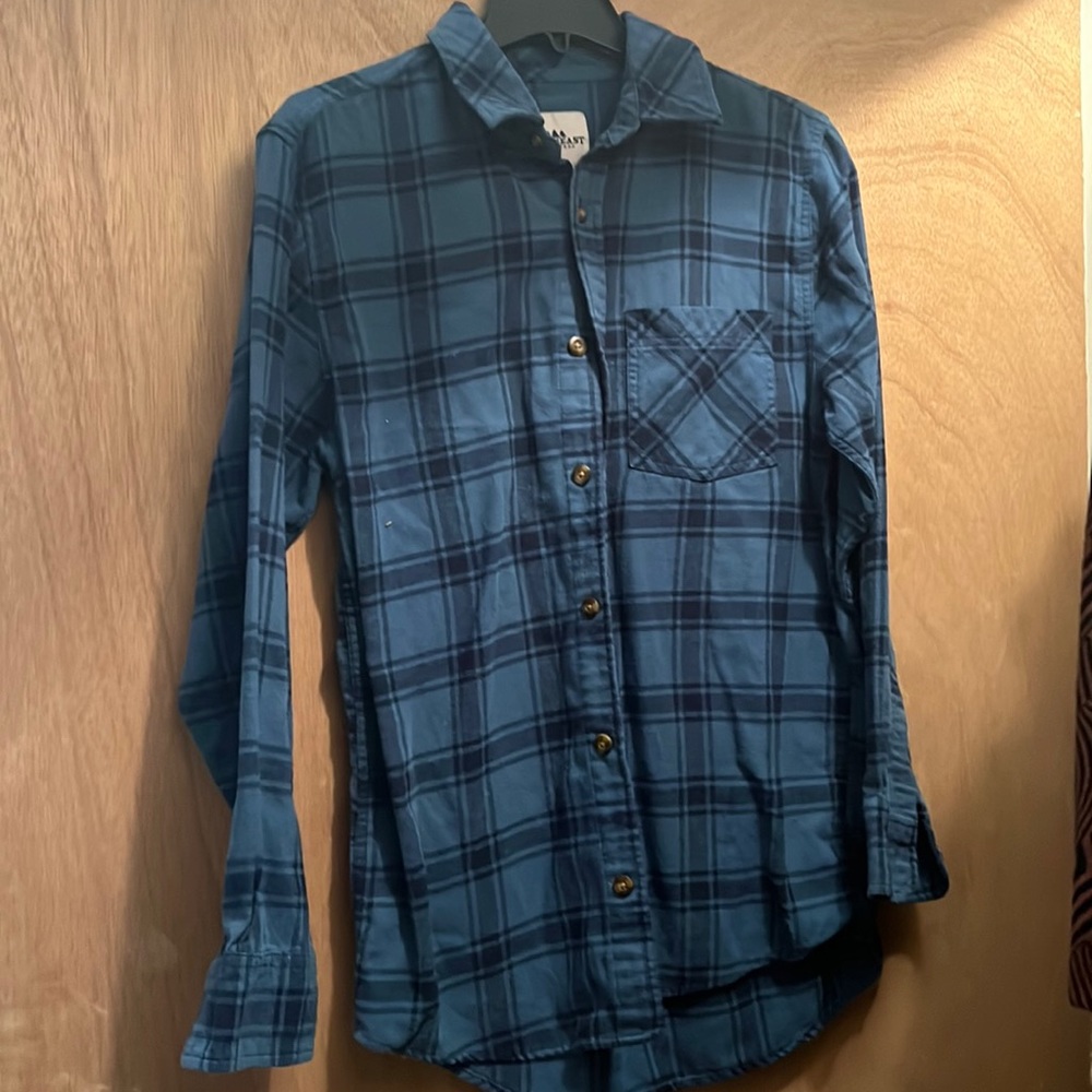 Flannel Button Down — Blue and Black